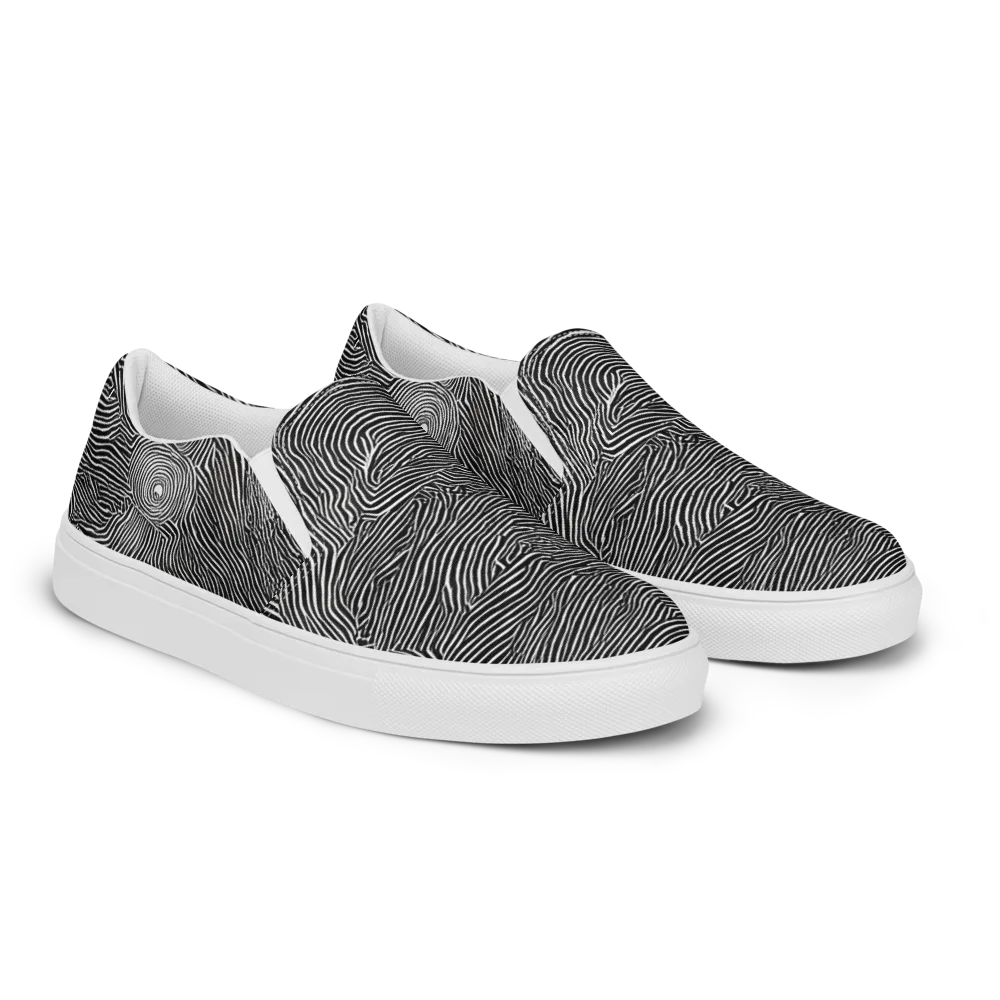 Blacktop Ripples on Women's Slip-On Canvas Shoes — Right Front