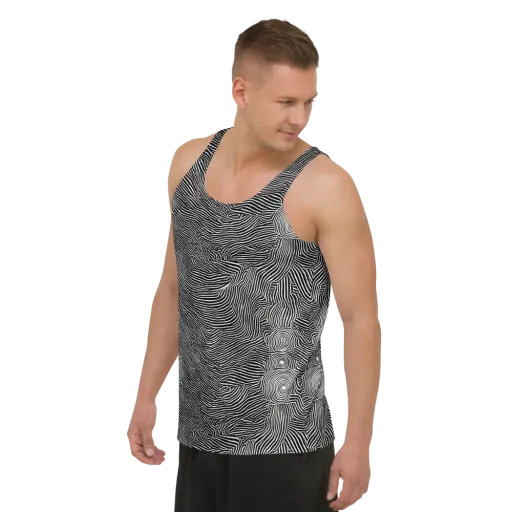 Blacktop Ripples on a Men's Tank Top