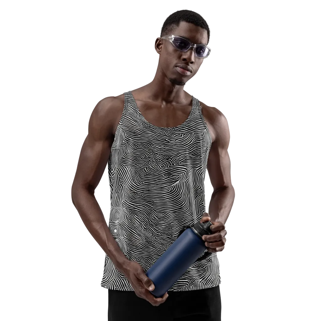 Blacktop Ripples on Men's Tank Top — Front