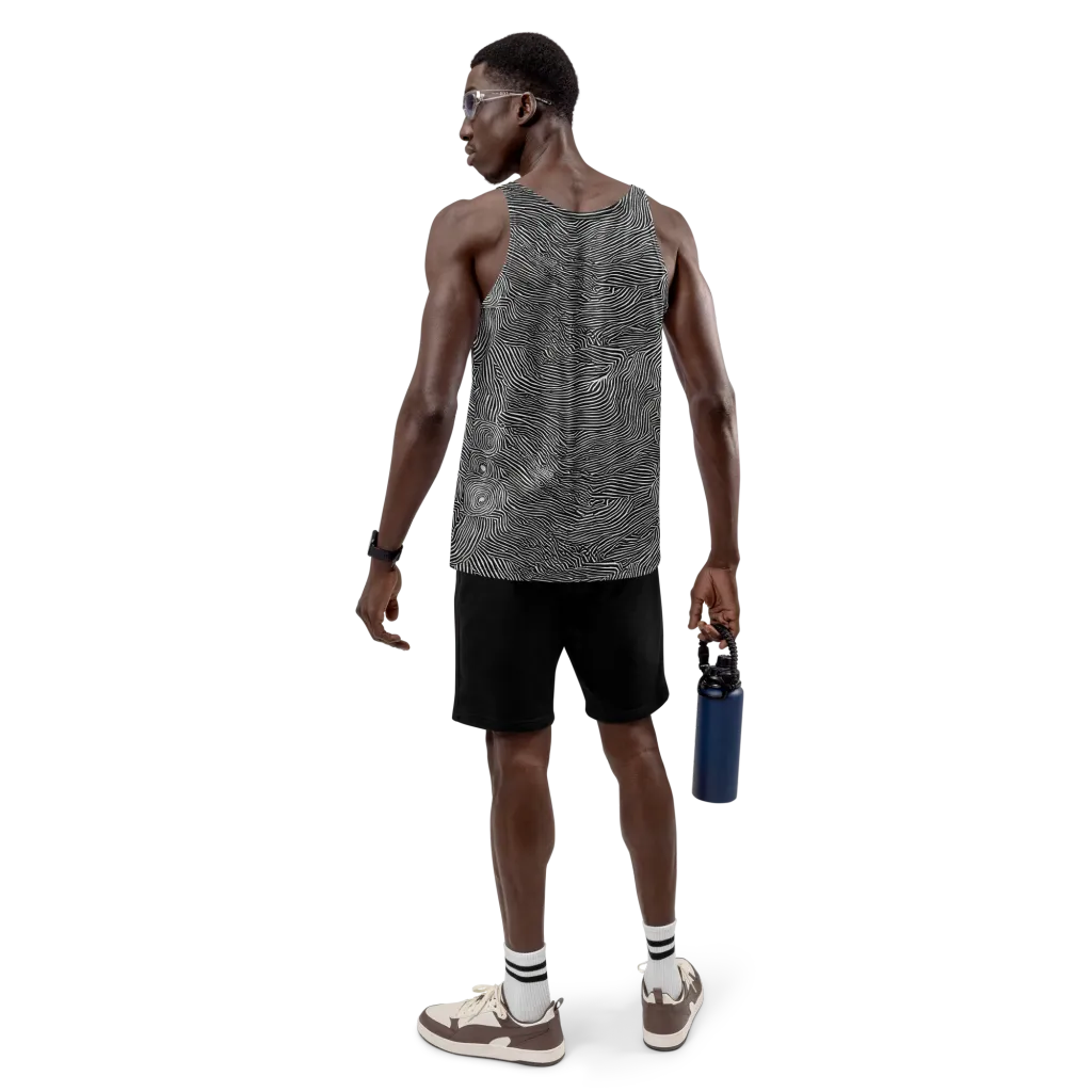 Blacktop Ripples on Men's Tank Top — Back