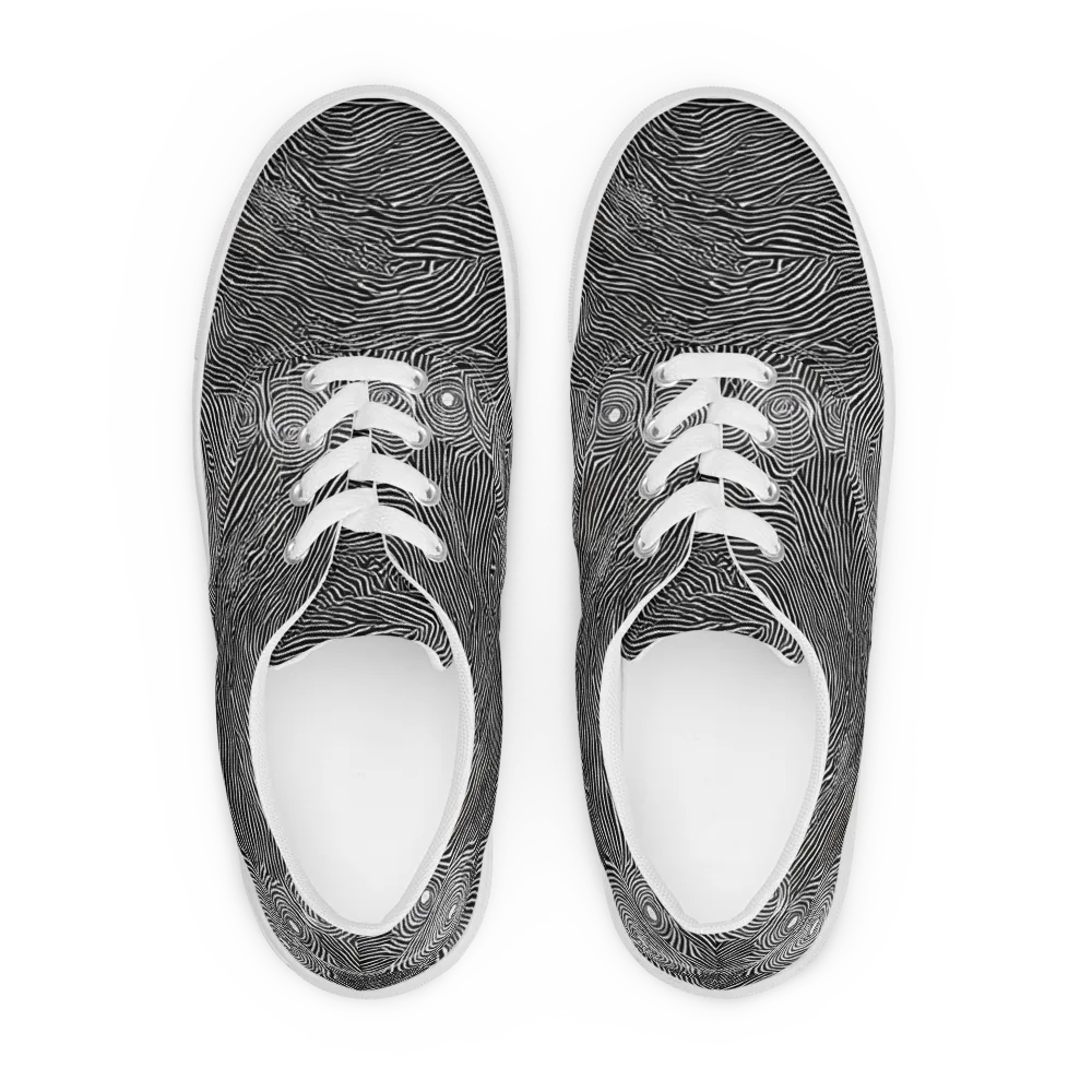 Blacktop Ripples on Men's Lace-Up Canvas Shoes — Front