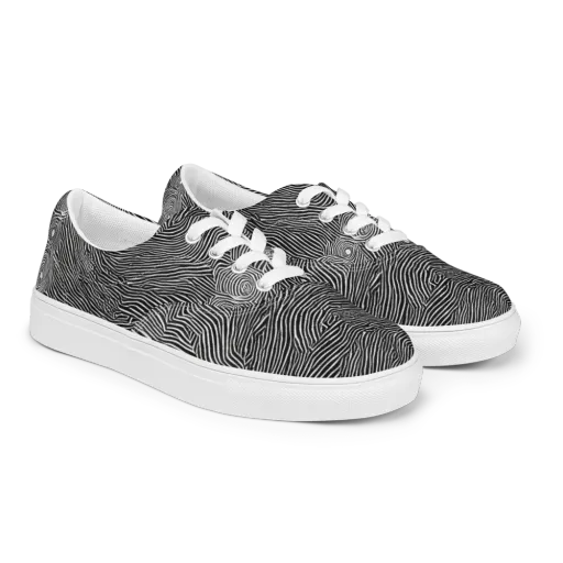 Blacktop Ripples on a Men's Lace-Up Canvas Shoes