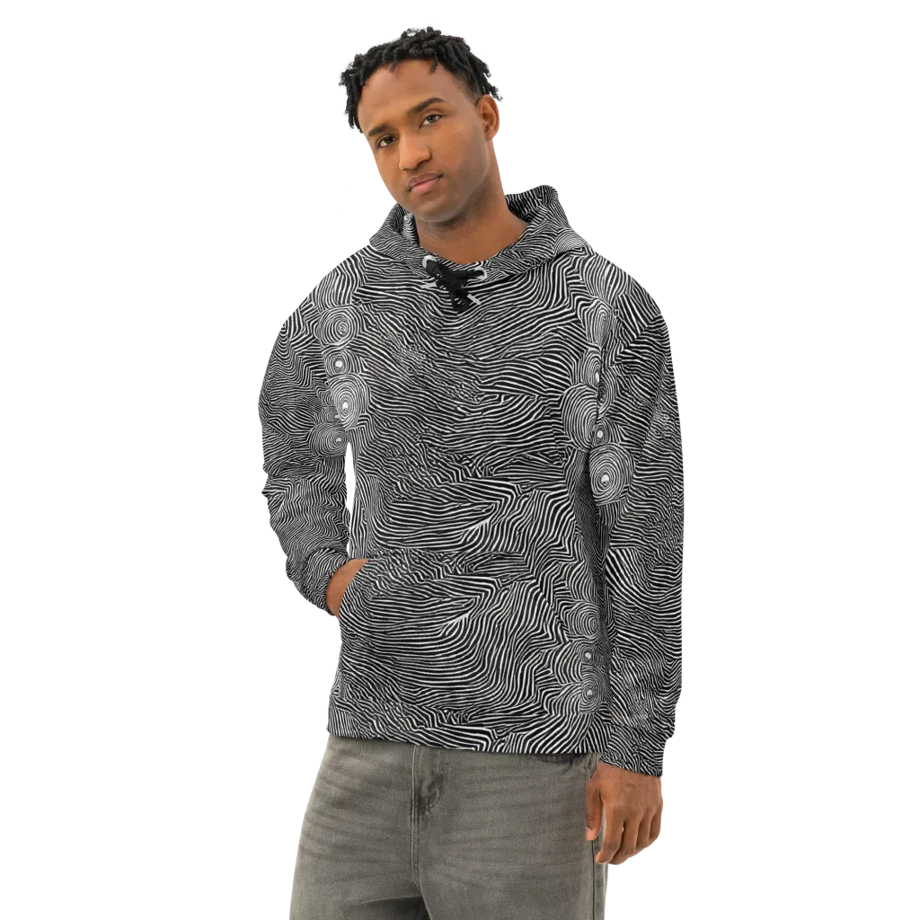 Blacktop Ripples on Cotton Hoodie — Left Front