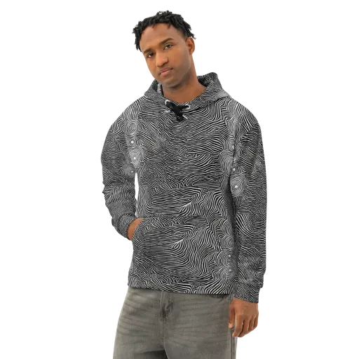 Blacktop Ripples on a Cotton Hoodie