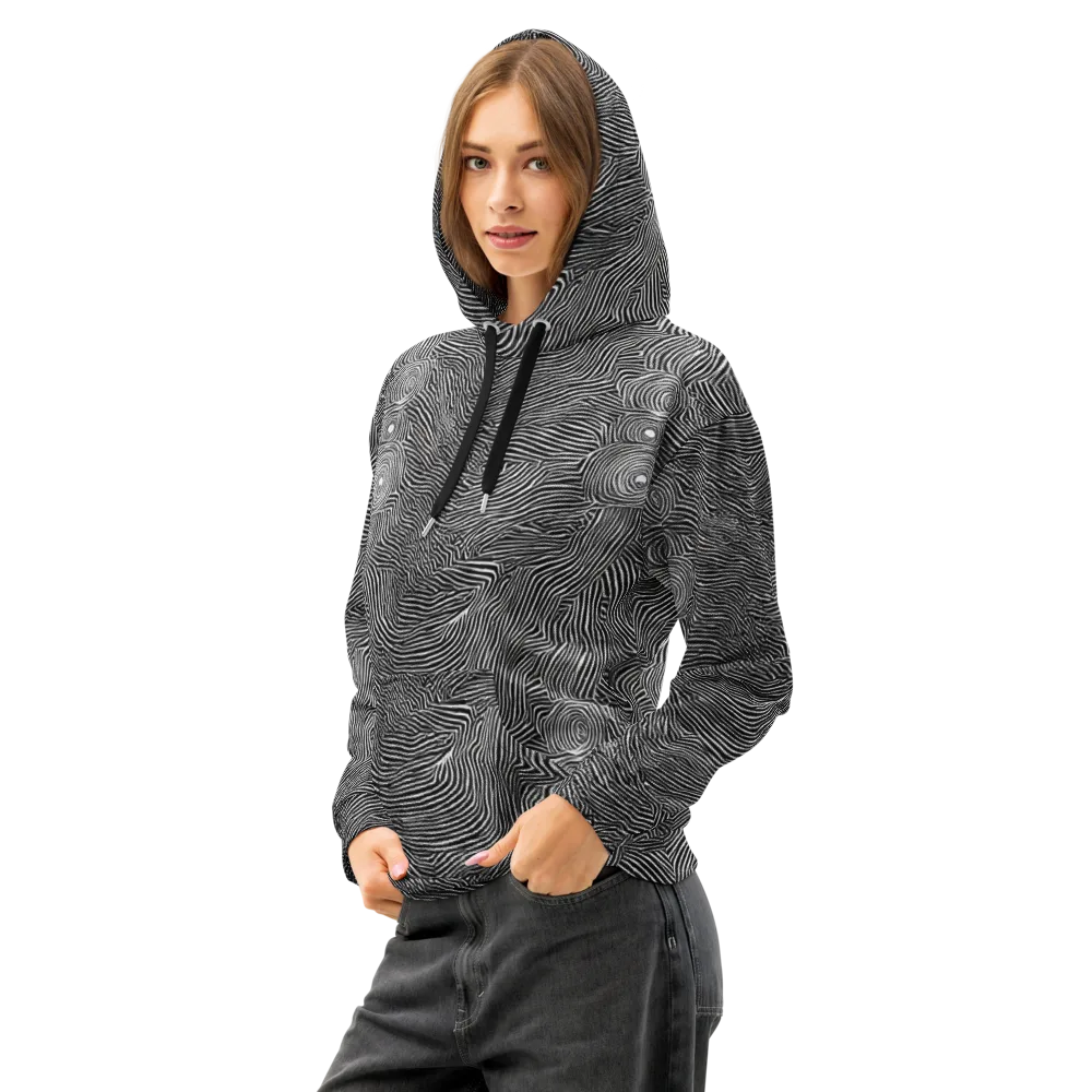 Blacktop Ripples on Cotton Hoodie — Left Front