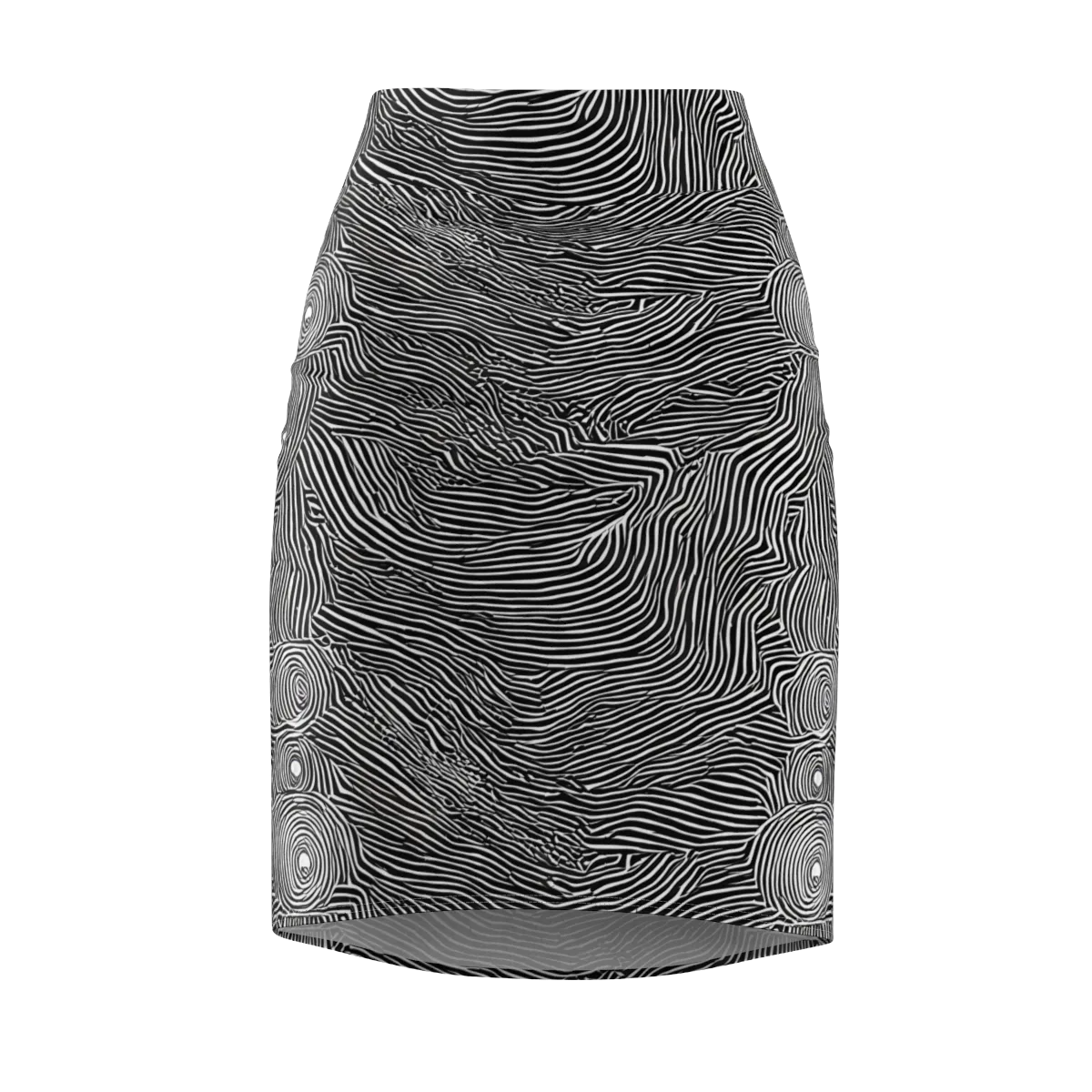 Blacktop Ripples on Pencil Skirt — Front