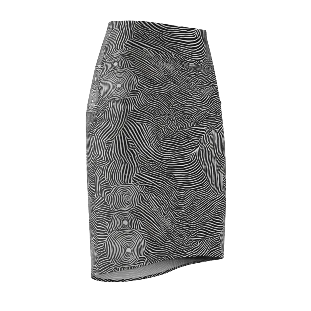 Blacktop Ripples on Pencil Skirt — Front Side