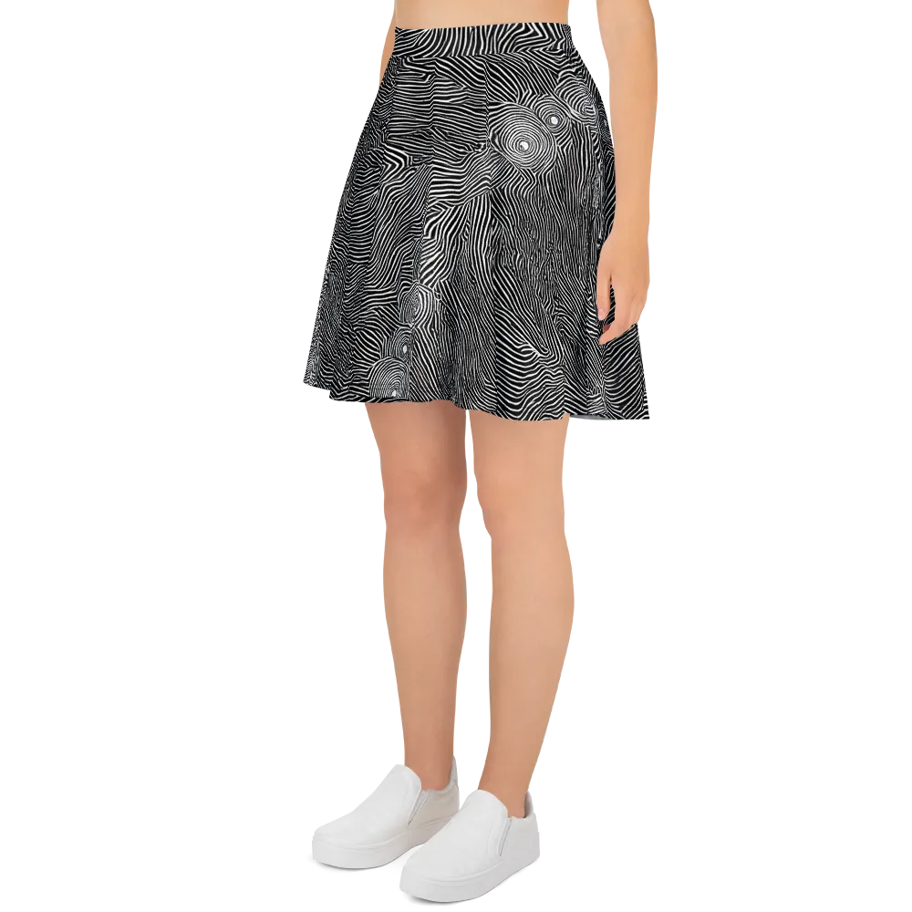 Blacktop Ripples on Skater Skirt — Left