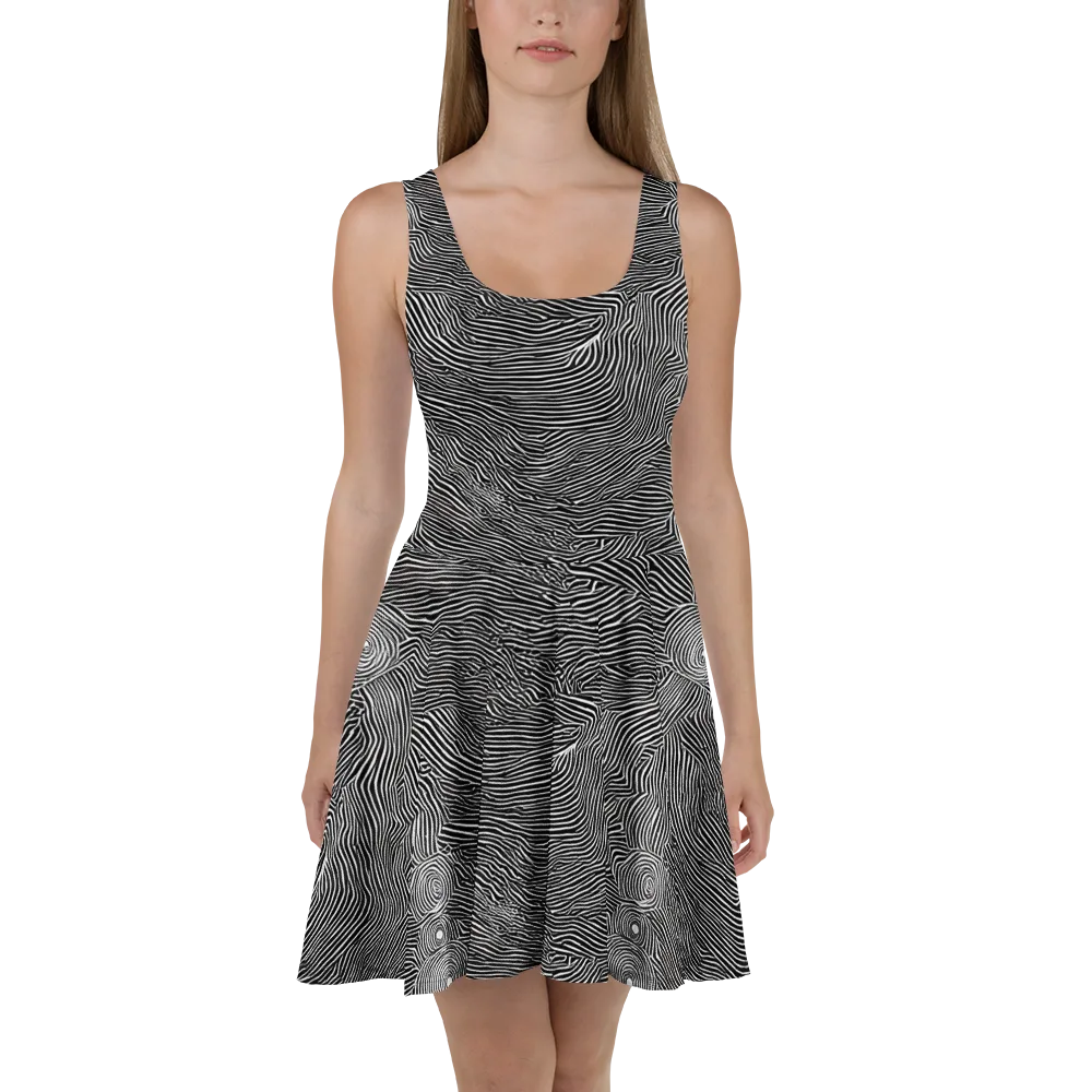 Blacktop Ripples on Skater Dress — Front