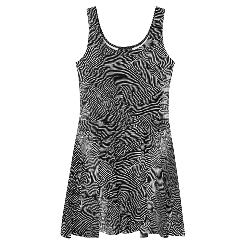 Blacktop Ripples on Skater Dress — Front