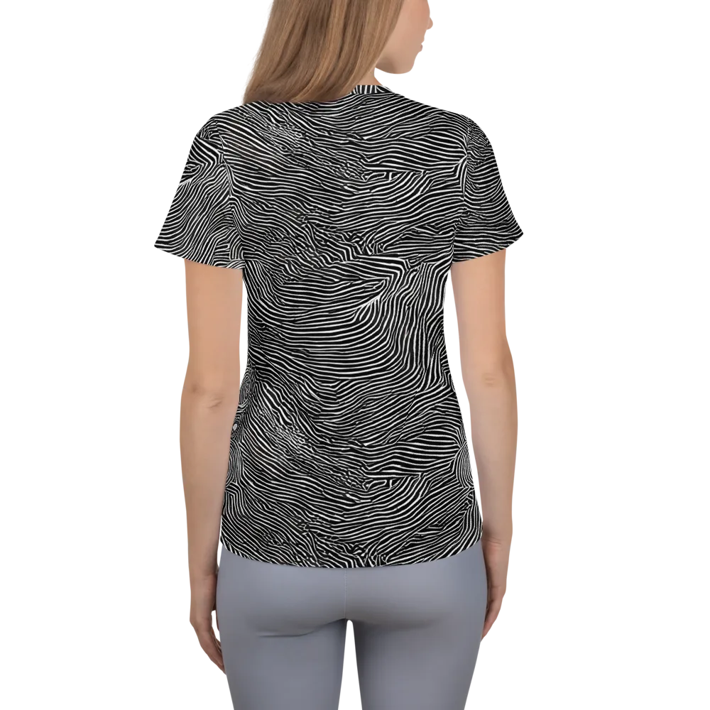 Blacktop Ripples on Women's Athletic T-Shirt — Back