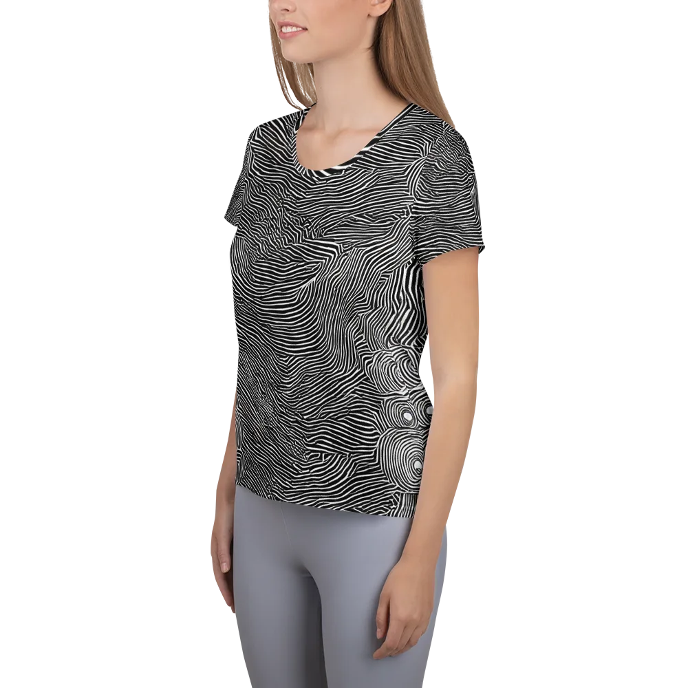 Blacktop Ripples on Women's Athletic T-Shirt — Left