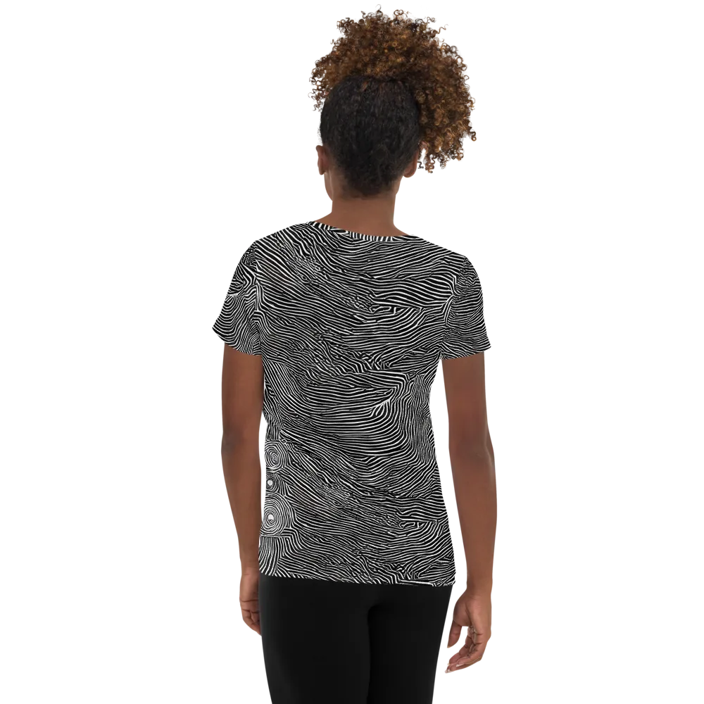 Blacktop Ripples on Women's Athletic T-Shirt — Back