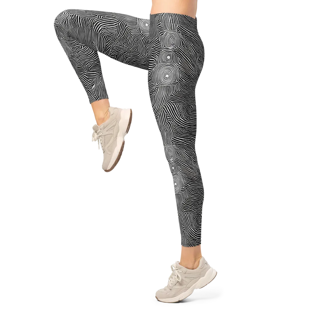 Blacktop Ripples on Leggings — Left