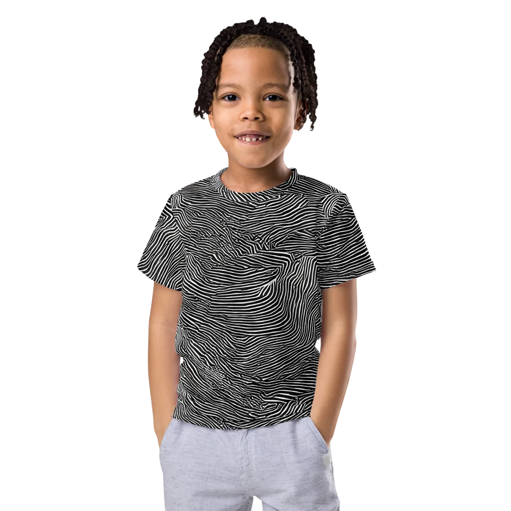 Blacktop Ripples on Kids Crew Neck T-Shirt — Front
