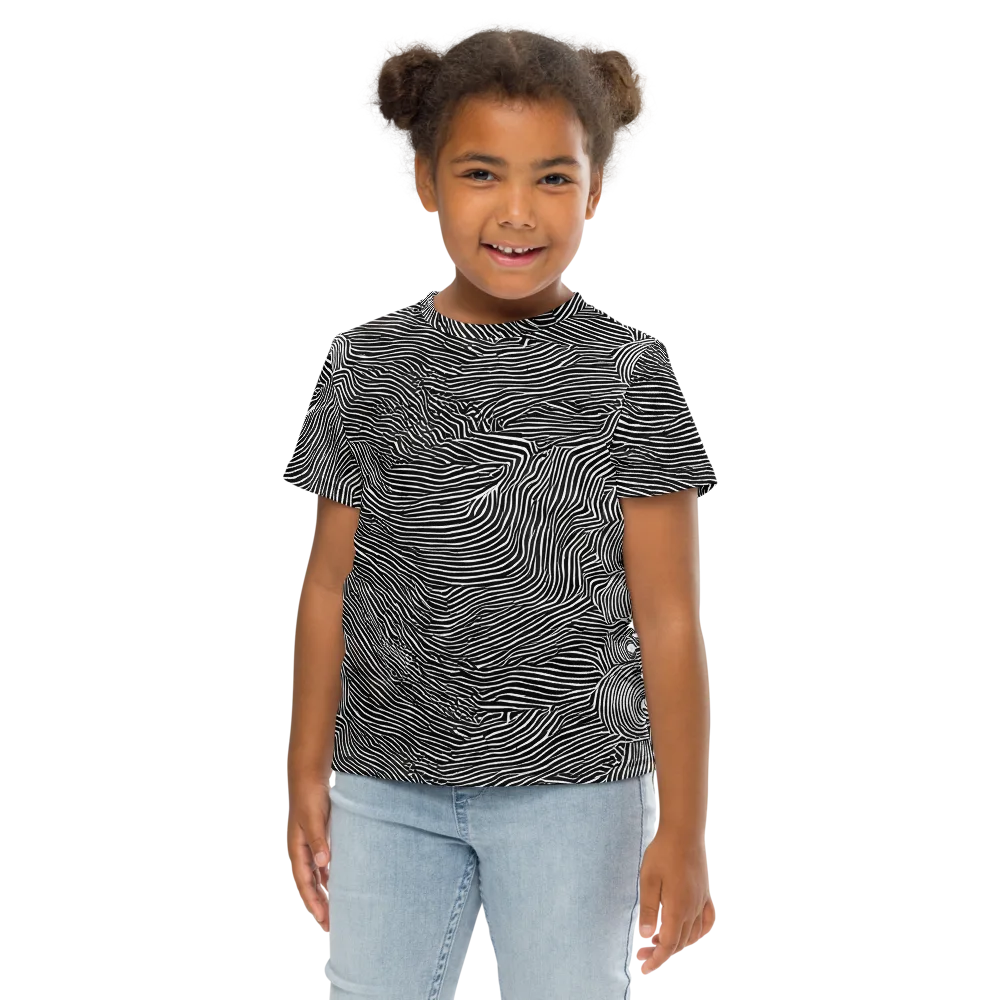 Blacktop Ripples on Kids Crew Neck T-Shirt — Front
