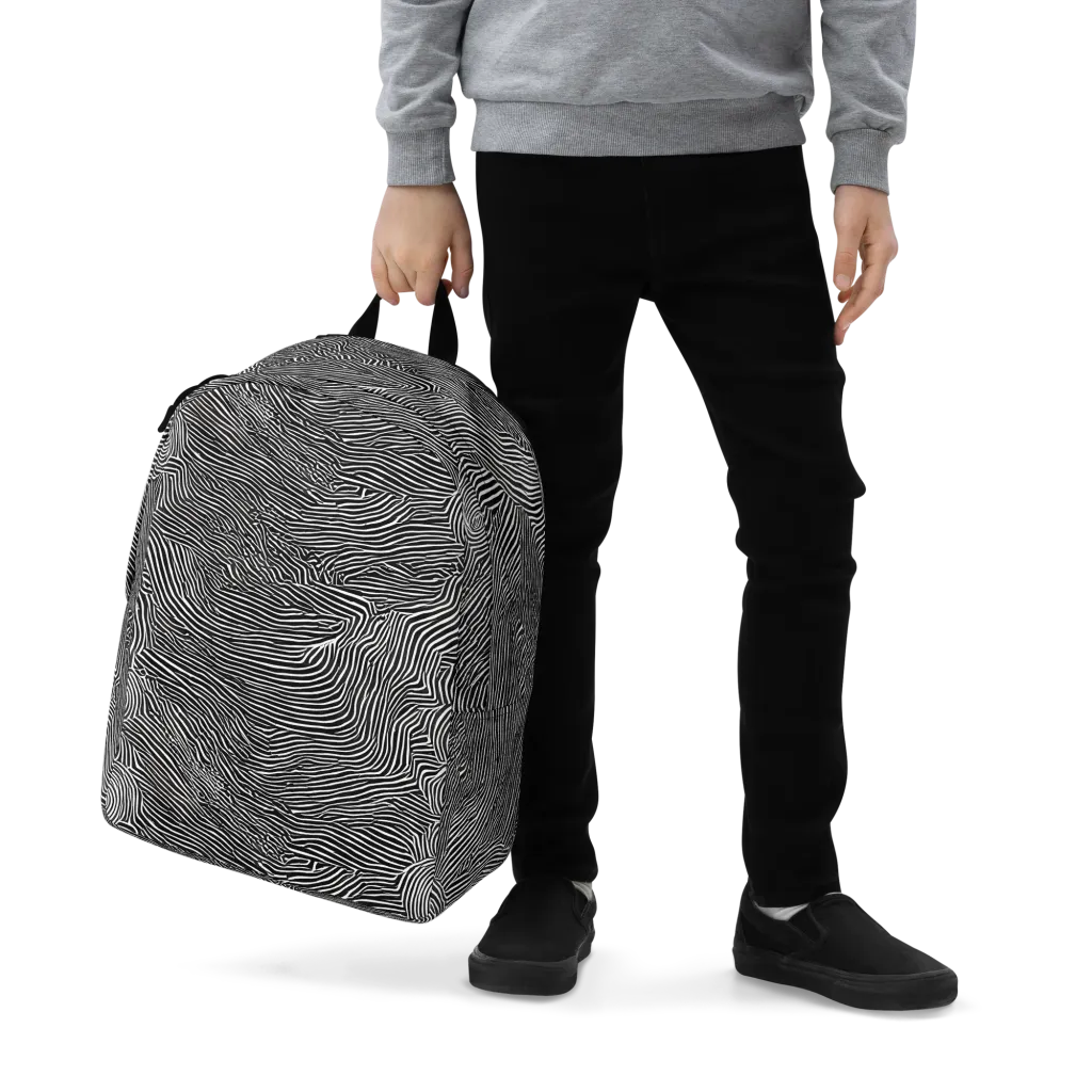 Blacktop Ripples on Minimalist Backpack — Zoomed-in