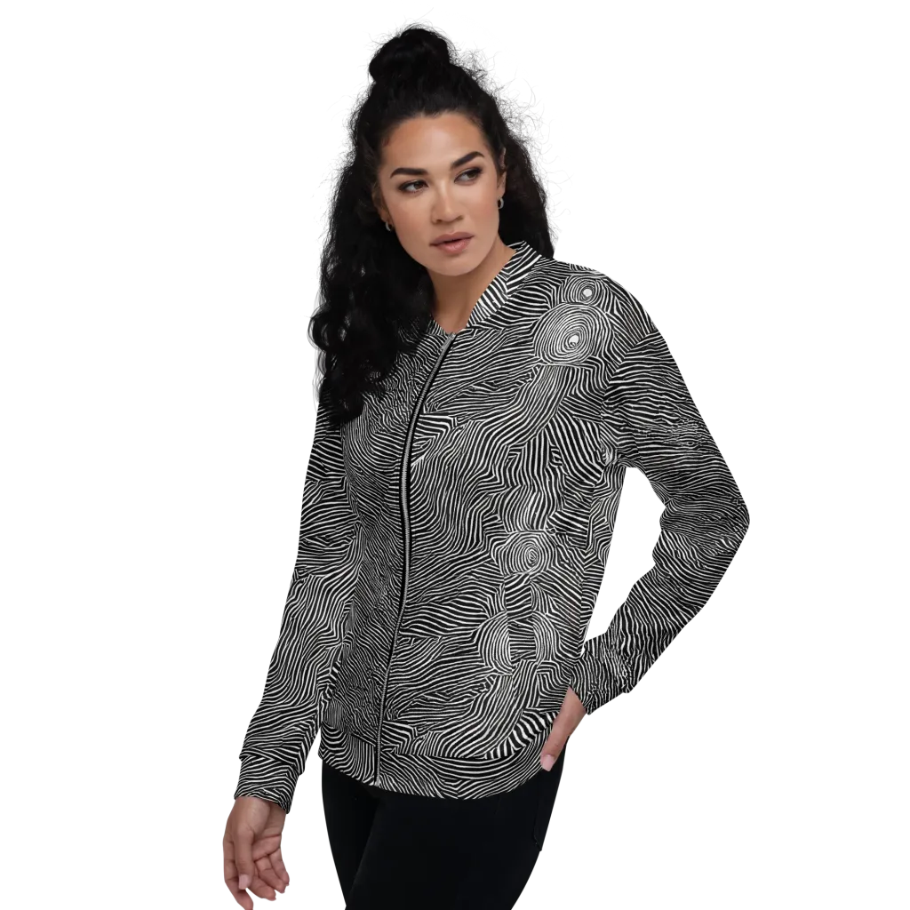 Blacktop Ripples on Bomber Jacket — Left