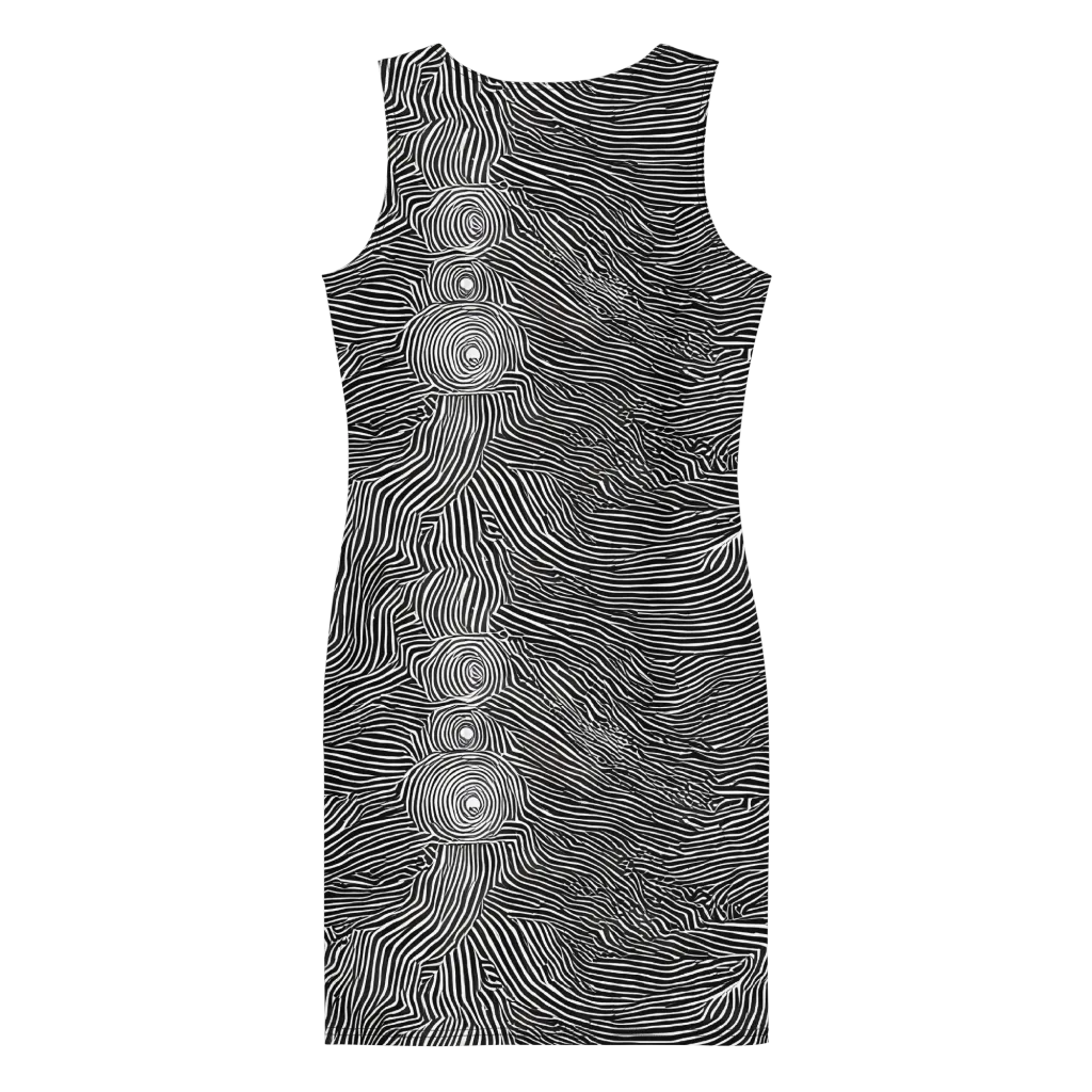 Blacktop Ripples on Bodycon Dress — Back