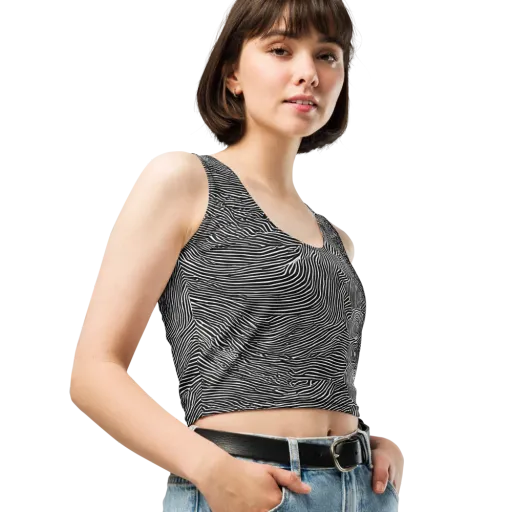 Blacktop Ripples on a Crop Top