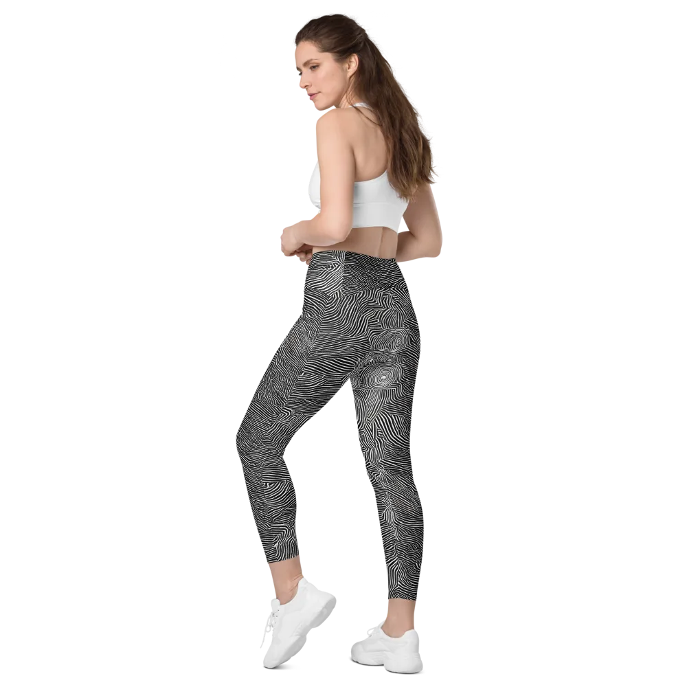 Blacktop Ripples on Leggings with Pockets — Left Back