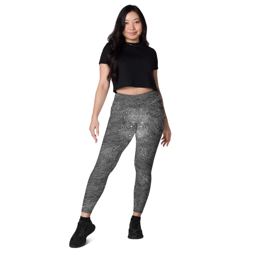 Blacktop Ripples on Leggings with Pockets — Front