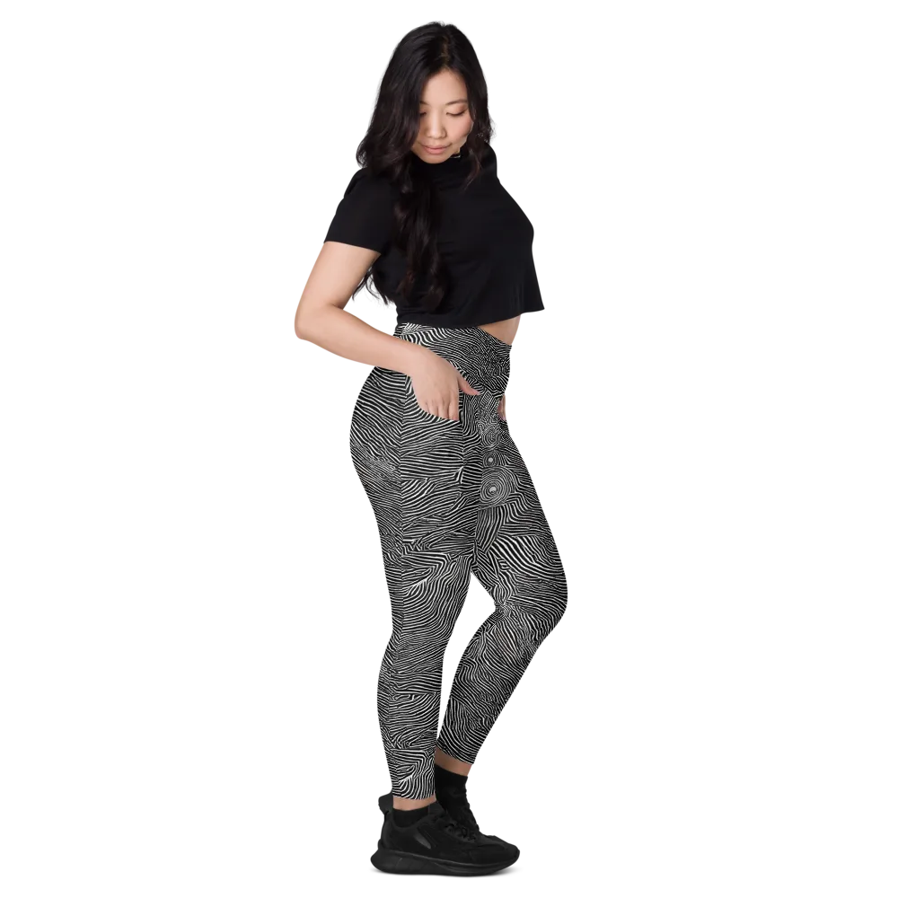 Blacktop Ripples on Leggings with Pockets — Right