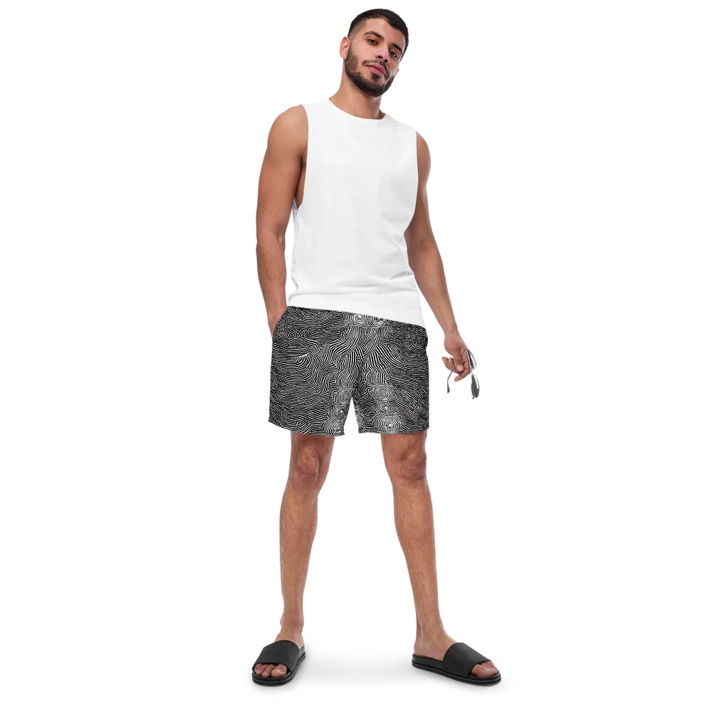 Blacktop Ripples on Swim Trunks — Front