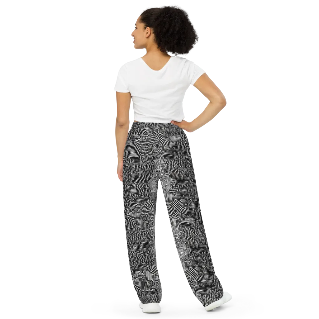 Blacktop Ripples on Wide-Leg Pants — Back