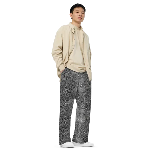 Blacktop Ripples on a Wide-Leg Pants