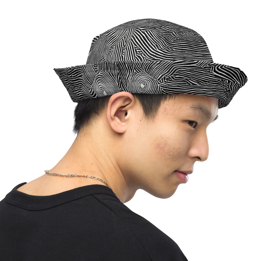 Blacktop Ripples on Reversible Bucket Hat — Right Outside