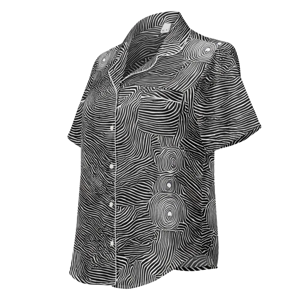 Blacktop Ripples on Women's Short Sleeve Pajama Top — Left Front