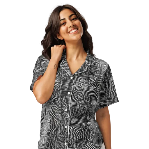 Blacktop Ripples on a Women's Short Sleeve Pajama Top