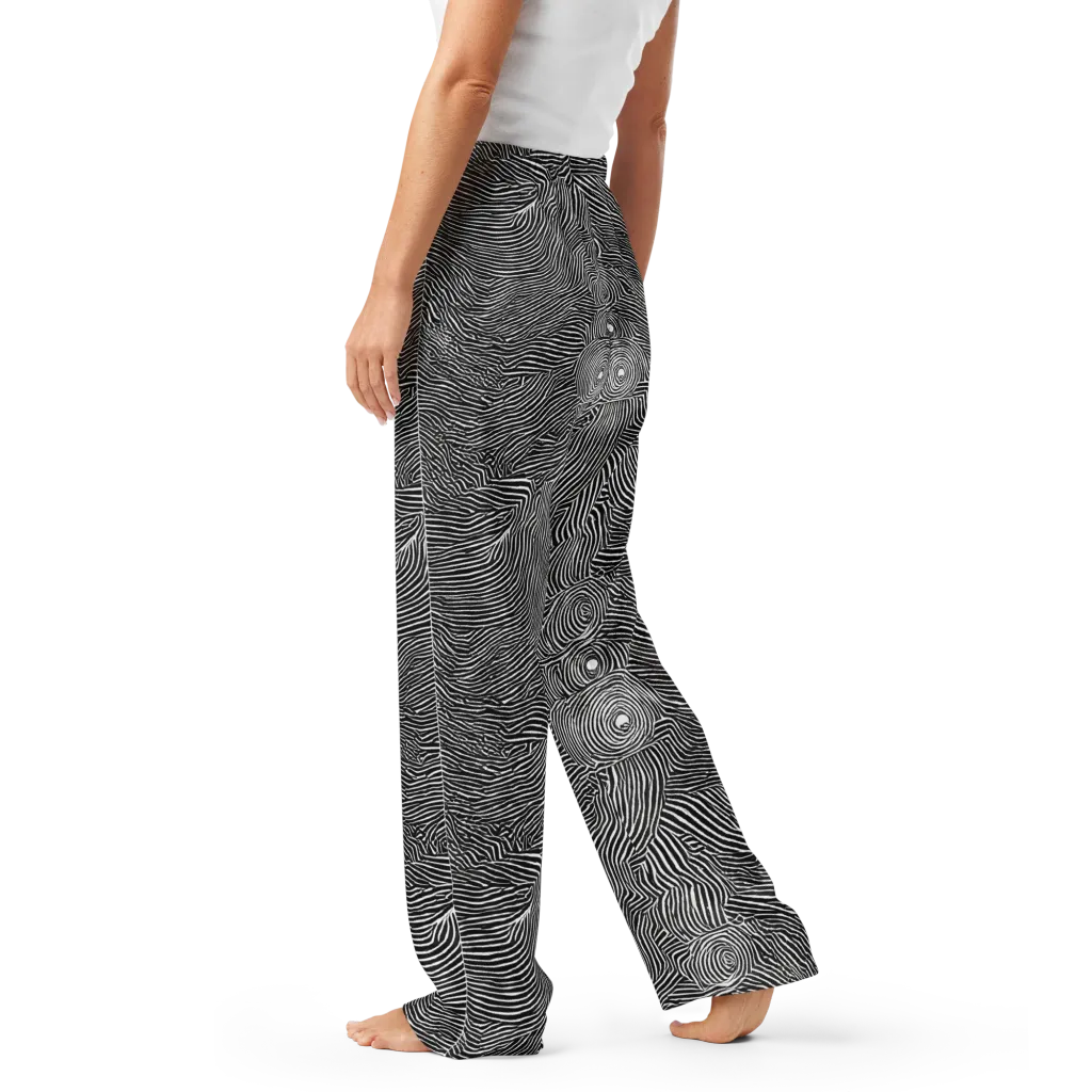 Blacktop Ripples on Women's Pajama Pants — Left