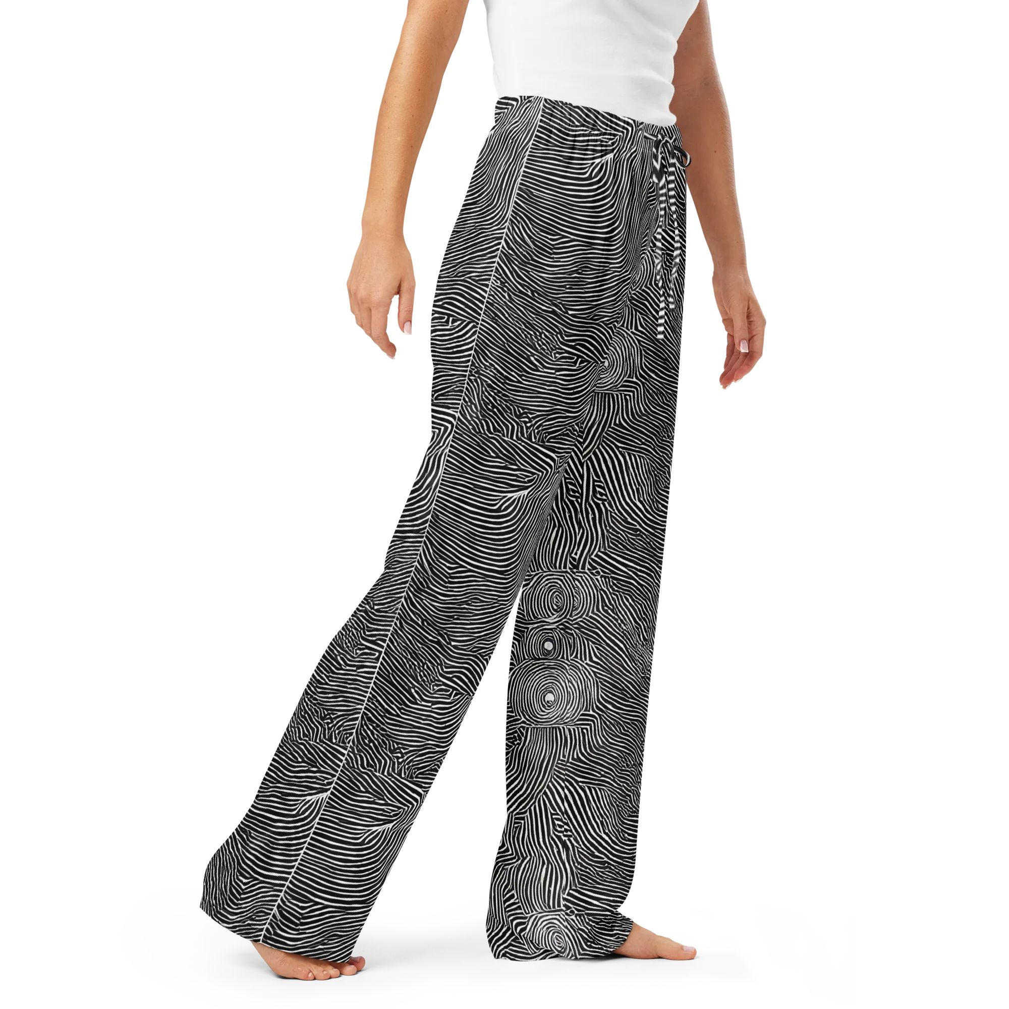 Blacktop Ripples on Women's Pajama Pants — Right Front