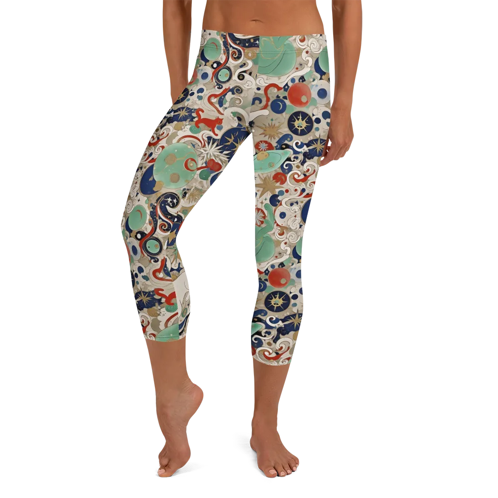 Astral Whiskers on Capri Leggings — Front