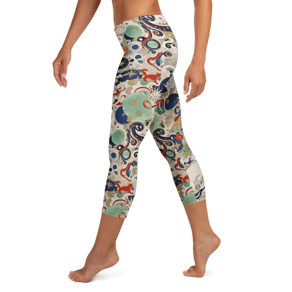 Astral Whiskers on Capri Leggings — Left