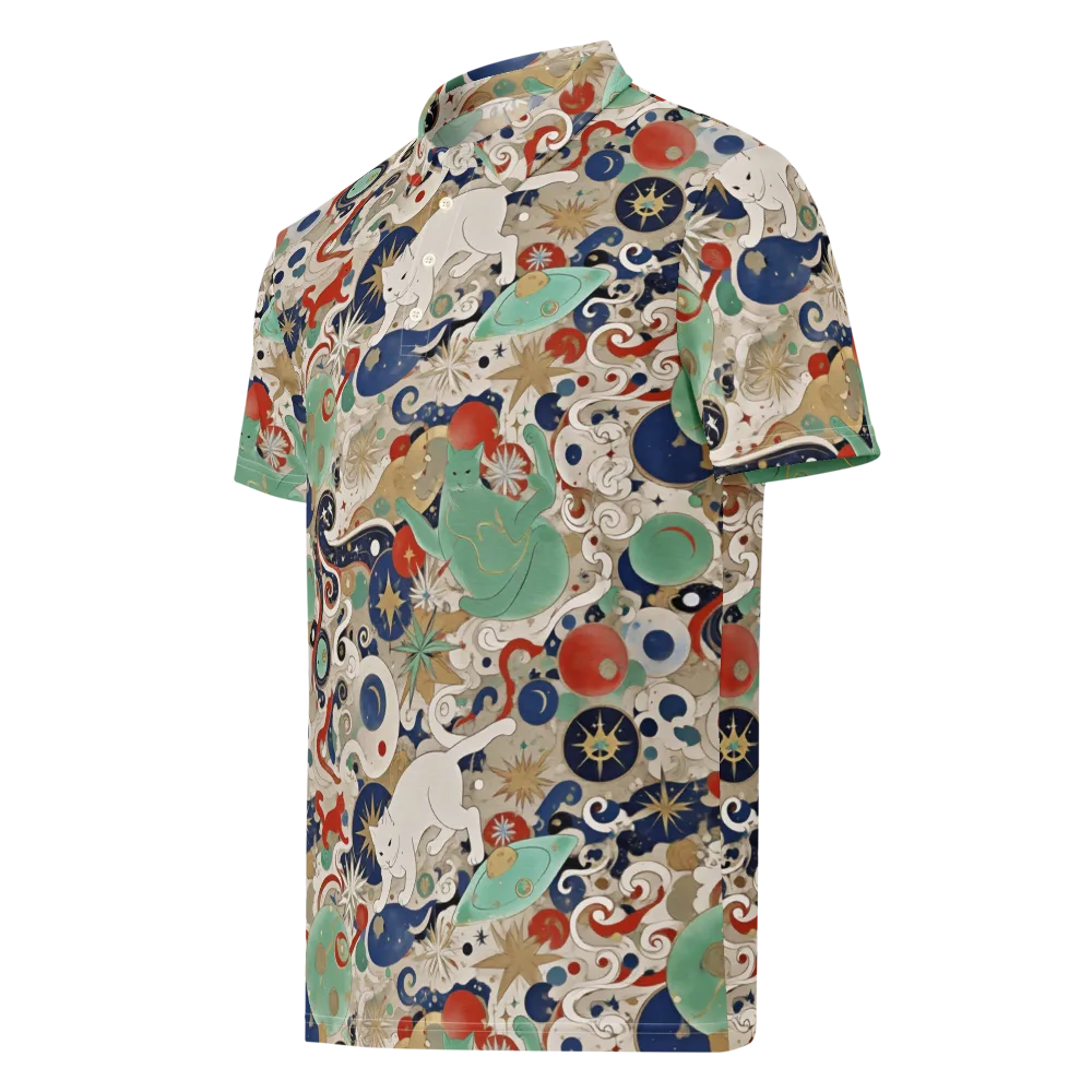 Astral Whiskers on Men's Slim Fit Polo Shirt — Left Front