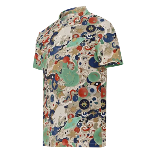 Astral Whiskers on a Men's Slim Fit Polo Shirt