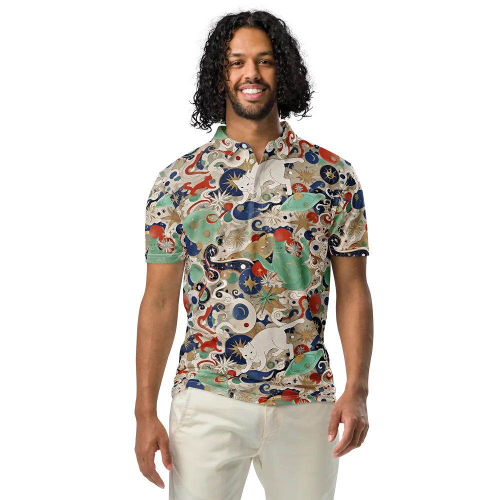 Astral Whiskers on Men's Slim Fit Polo Shirt — Front