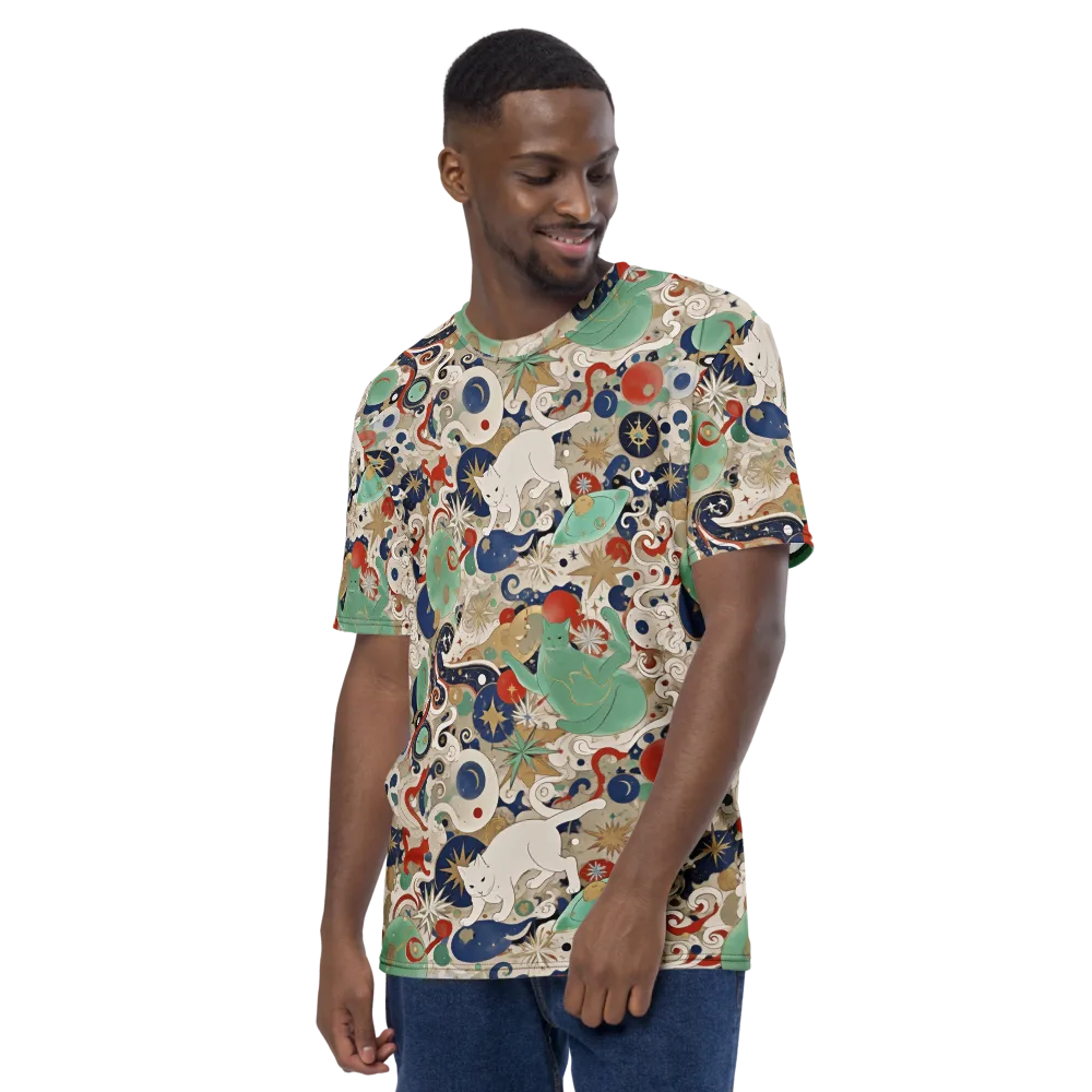 Astral Whiskers on Men's Crew Neck T-Shirt — Left