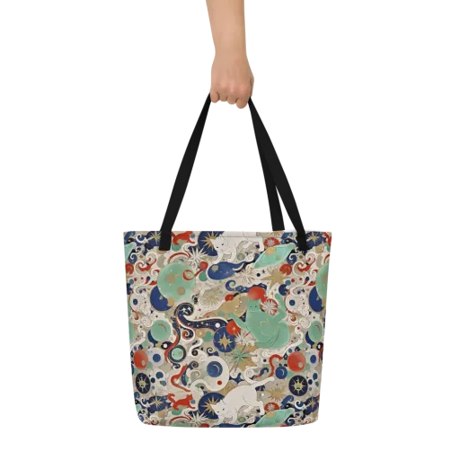 Astral Whiskers on a Large Tote Bag W/ Pocket