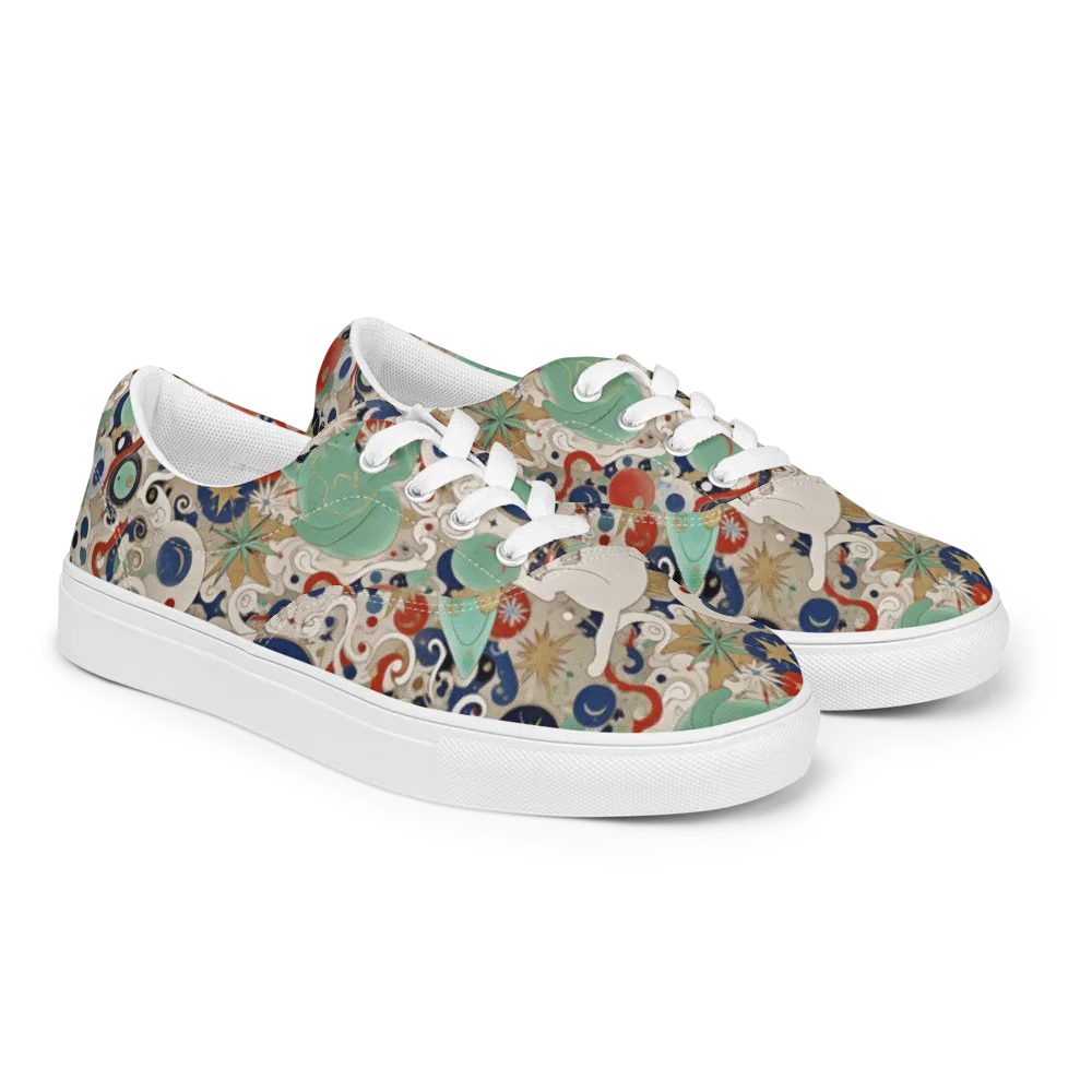 Astral Whiskers on Men's Lace-Up Canvas Shoes — Right Front