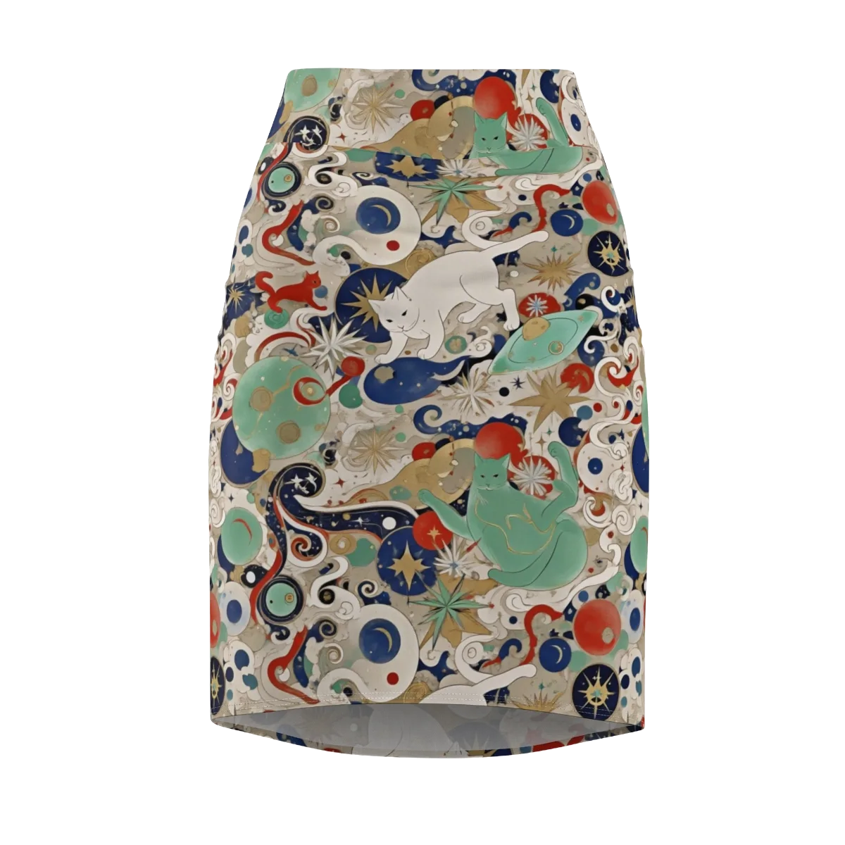 Astral Whiskers on Pencil Skirt — Front