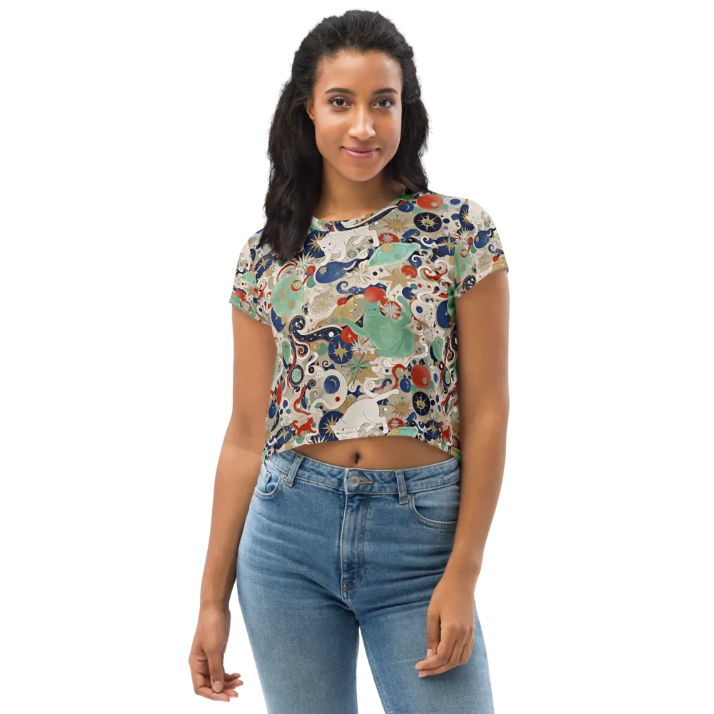 Astral Whiskers on Crop Tee — Front
