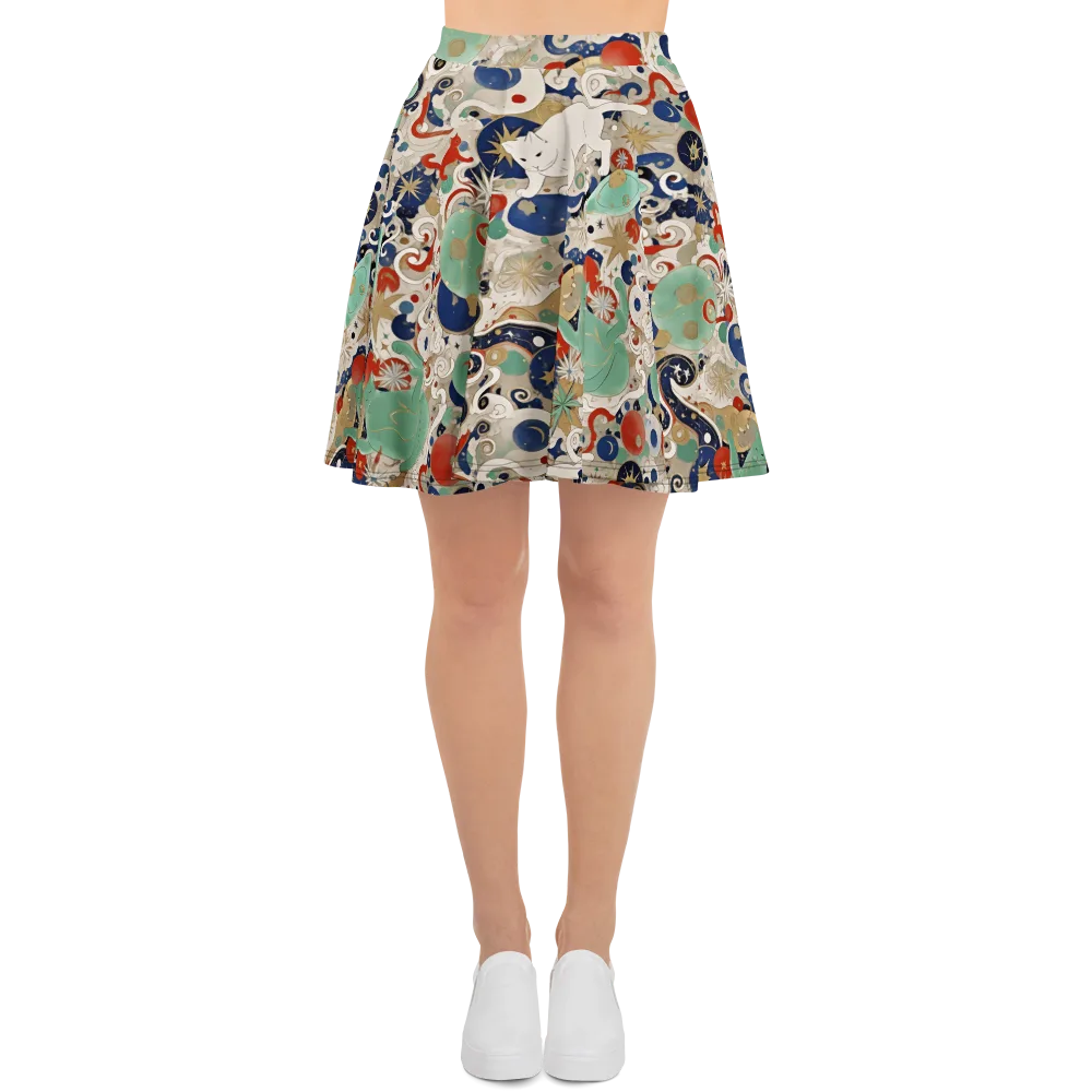 Astral Whiskers on Skater Skirt — Front
