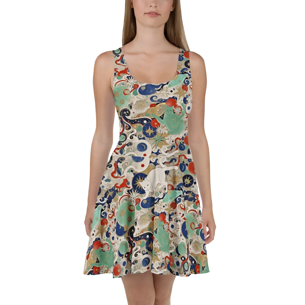Astral Whiskers on Skater Dress — Front