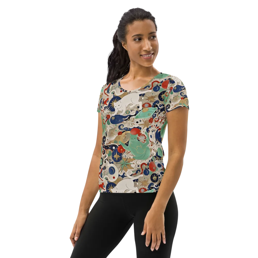 Astral Whiskers on Women's Athletic T-Shirt — Left