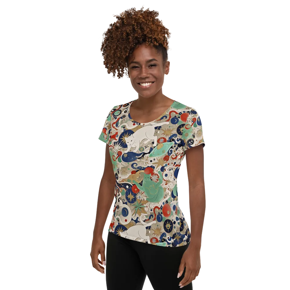 Astral Whiskers on Women's Athletic T-Shirt — Left