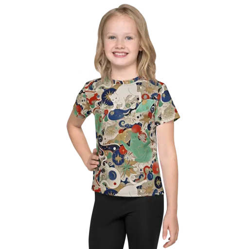 Astral Whiskers on a Kids Crew Neck T-Shirt
